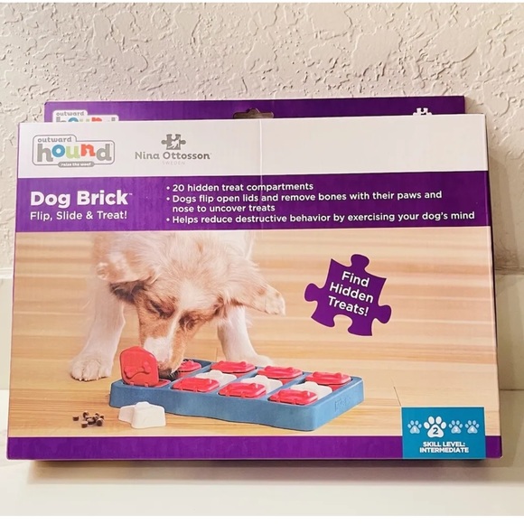 Outward Hound Nina Ottosson Dog Brick Interactive Treat Puzzle Level 2 - Picture 2 of 4